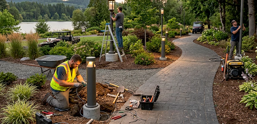 Landscape Post, Pole, and Bollard Lighting Installation in Lebanon
